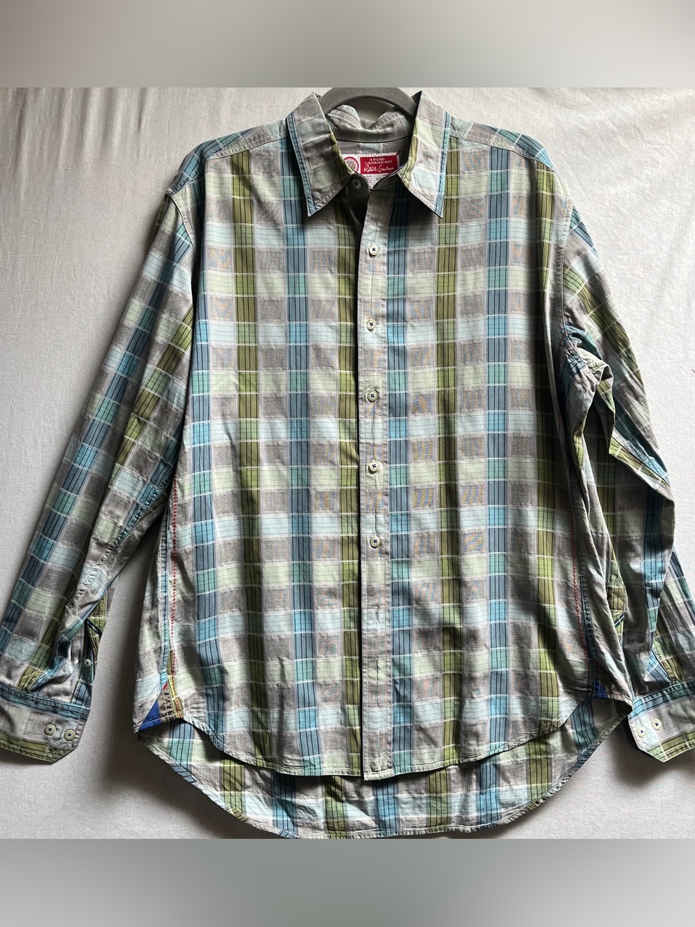 Robert Graham Mens Size Large Cotton Plaid Button Down Long Sleeve Shirt